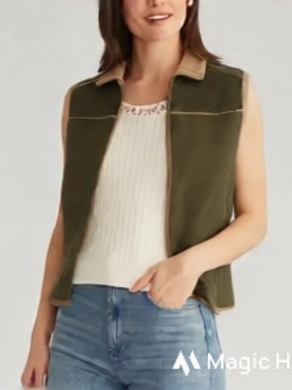 VTG Woolrich Women’s Corduroy Lined Vest Zip Up